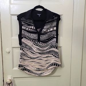 BEBE Collared Sleeveless Top